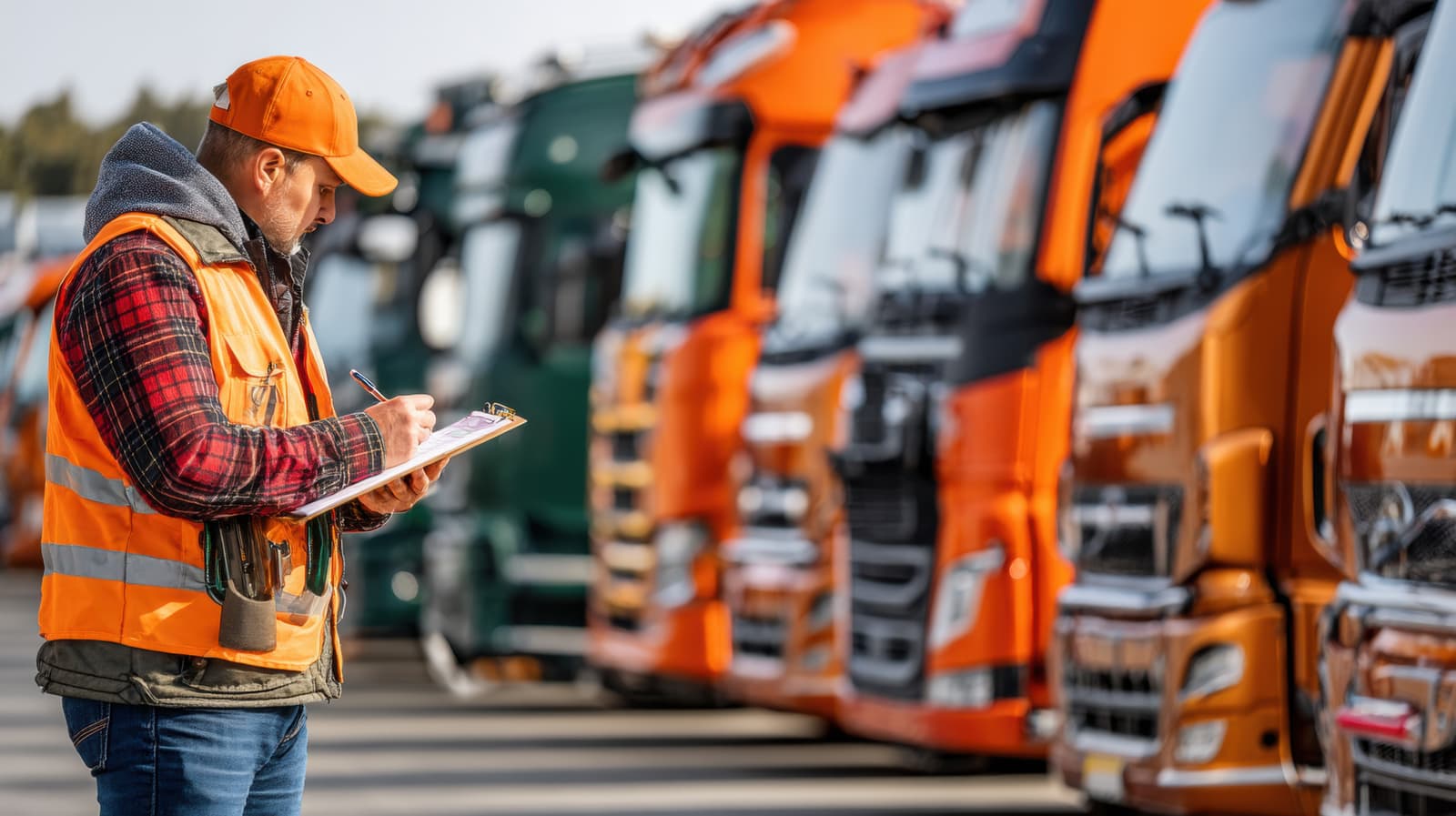 Field supervisor inspecting a fleet